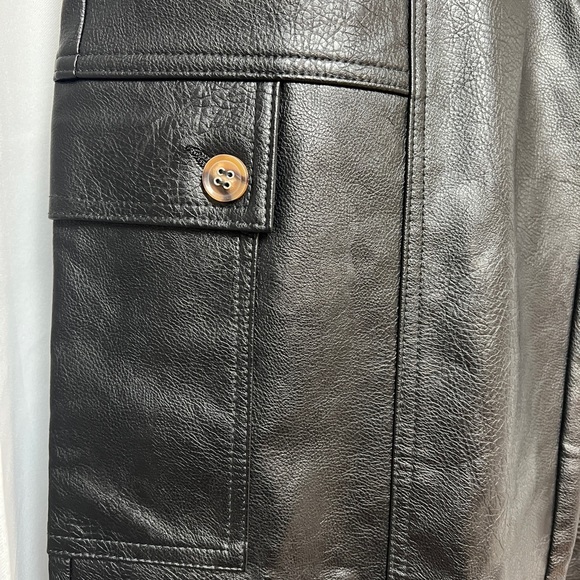 By Anthropologie Faux Leather Utility Cargo Pants - Picture 12 of 13